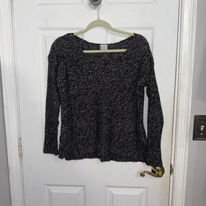 Women's Black & White Marled Sweater XS